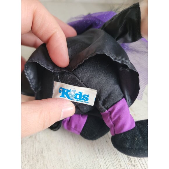 Vintage black cat mini plush witch stuffed animal Halloween decor unique - Picture 5 of 7
